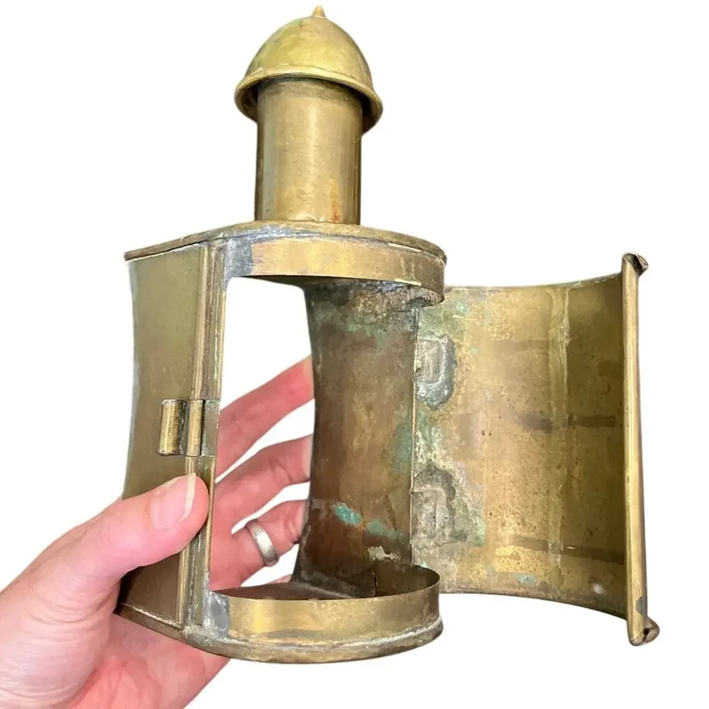 Vintage Brass Ship Binnacle Lantern Housing Case Nautical Marine Decor Shell 8